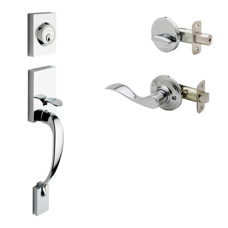 Copper Creek Fashion Handleset, Waverlie Right Hand Lever Int. Trim, Polish Stnlss FZ2610XWLR-PS